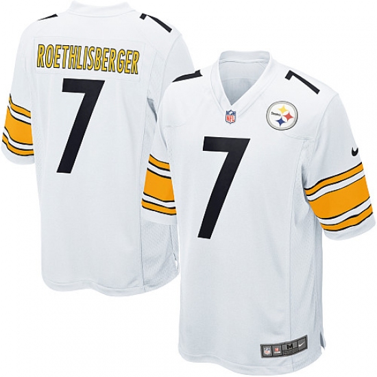 Men's Nike Pittsburgh Steelers 7 Ben Roethlisberger Game White NFL Jersey