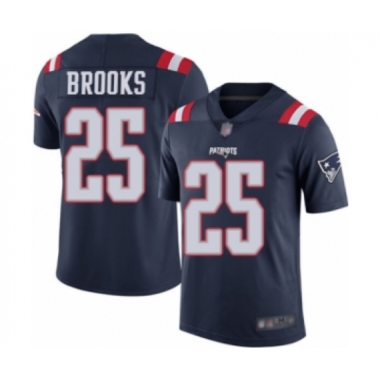 Men's New England Patriots 25 Terrence Brooks Limited Navy Blue Rush Vapor Untouchable Football Jersey