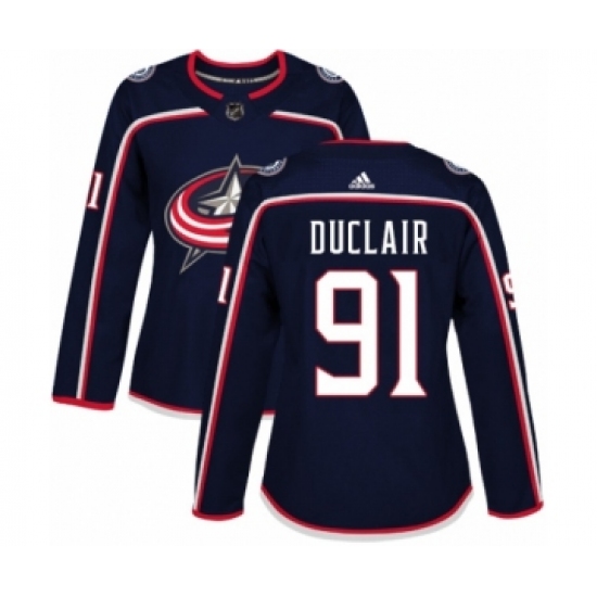 Women's Adidas Columbus Blue Jackets 91 Anthony Duclair Premier Navy Blue Home NHL Jersey