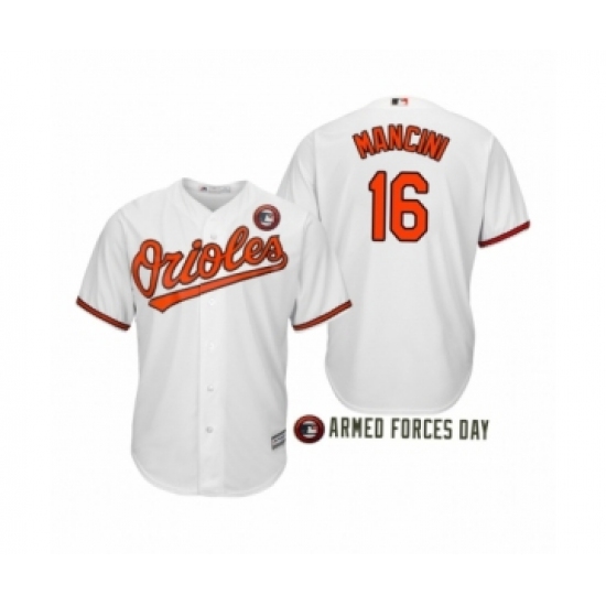 Women's Baltimore Orioles 2019 Armed Forces Day 16Trey Mancini White Jersey