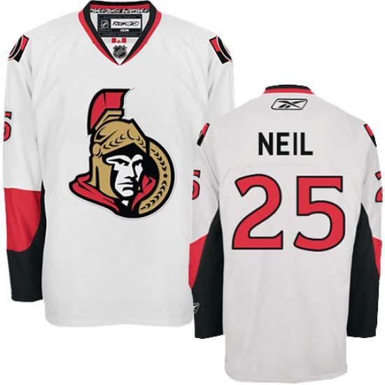 Women's Reebok Ottawa Senators 25 Chris Neil Authentic White Away NHL Jersey