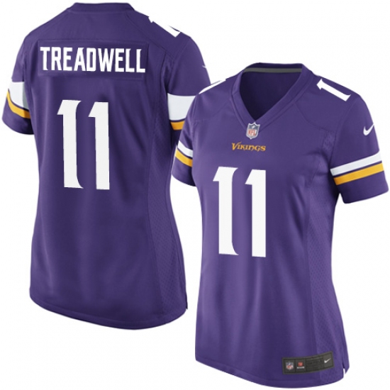 Women's Nike Minnesota Vikings 11 Laquon Treadwell Game Purple Team Color NFL Jersey
