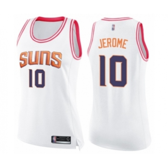 Women's Phoenix Suns 10 Ty Jerome Swingman White Pink Fashion Basketball Jersey