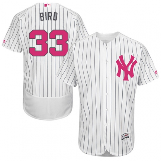 Men's Majestic New York Yankees 33 Greg Bird Authentic White 2016 Mother's Day Fashion Flex Base MLB Jersey