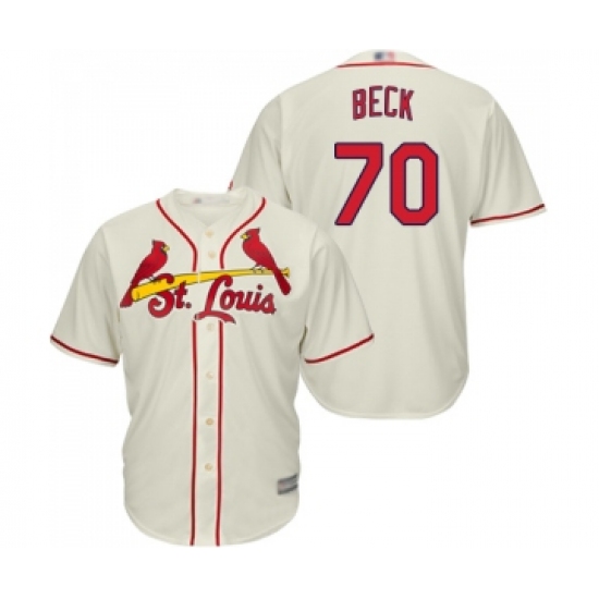 Youth St. Louis Cardinals 70 Chris Beck Replica Cream Alternate Cool Base Baseball Jersey