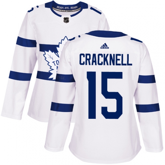 Women's Adidas Toronto Maple Leafs 15 Adam Cracknell Authentic White 2018 Stadium Series NHL Jersey