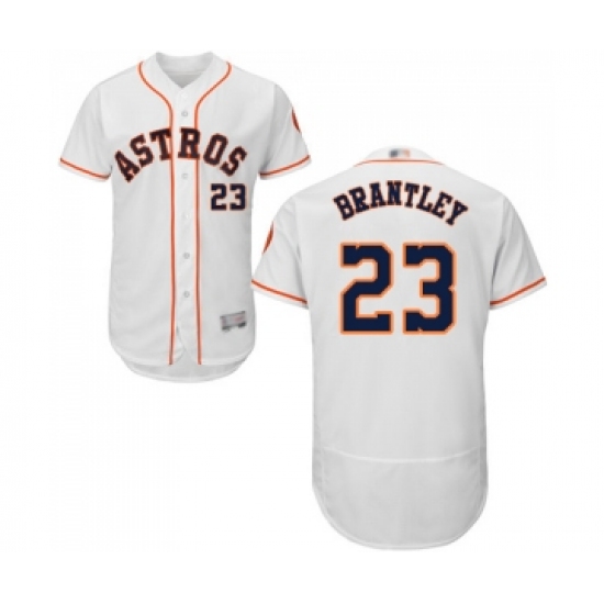 Men's Houston Astros 23 Michael Brantley White Home Flex Base Authentic Collection Baseball Jersey