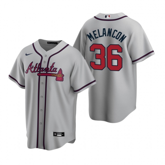 Men's Nike Atlanta Braves 36 Mark Melancon Gray Road Stitched Baseball Jersey