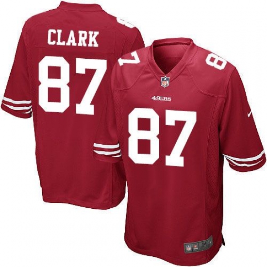 Men's Nike San Francisco 49ers 87 Dwight Clark Game Red Team Color NFL Jersey