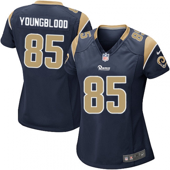 Women's Nike Los Angeles Rams 85 Jack Youngblood Game Navy Blue Team Color NFL Jersey