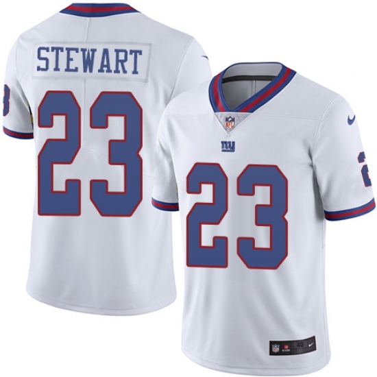 Men's Nike New York Giants 23 Jonathan Stewart Elite White Rush Vapor Untouchable NFL Jersey
