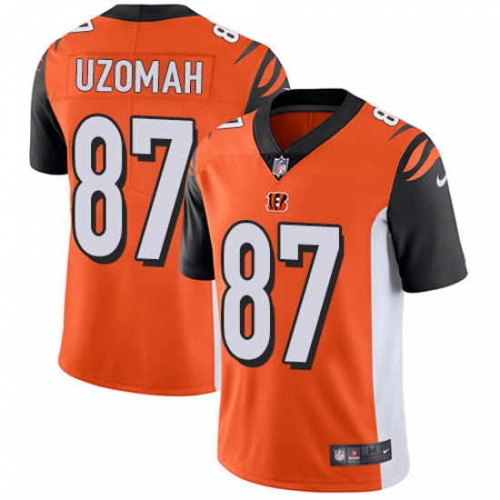 Youth Nike Cincinnati Bengals 87 C.J. Uzomah Vapor Untouchable Limited Orange Alternate NFL Jersey