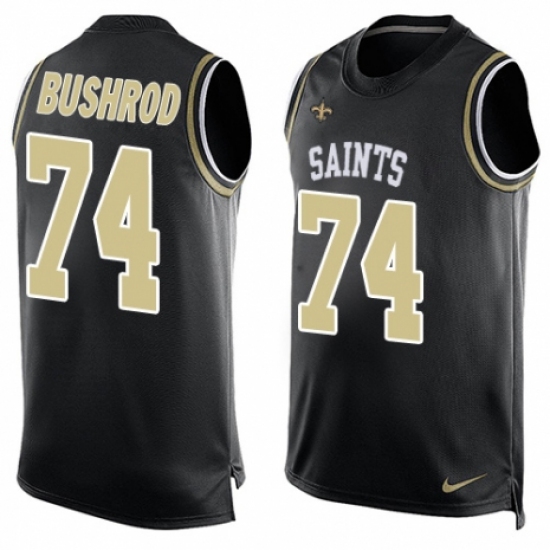 Men's Nike New Orleans Saints 74 Jermon Bushrod Limited Black Player Name & Number Tank Top NFL Jersey