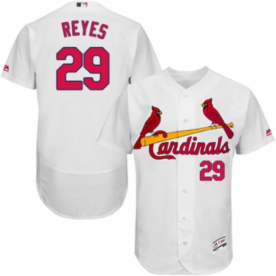 Men's Majestic St. Louis Cardinals 29 lex Reyes White Home Flex Base Authentic Collection MLB Jersey