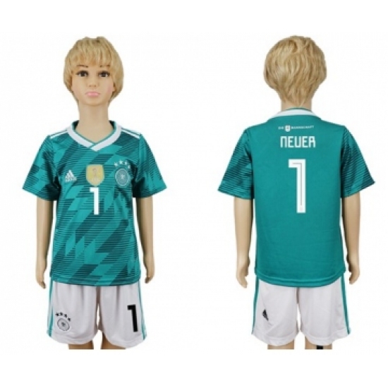 Germany 1 Neuer Away Kid Soccer Country Jersey