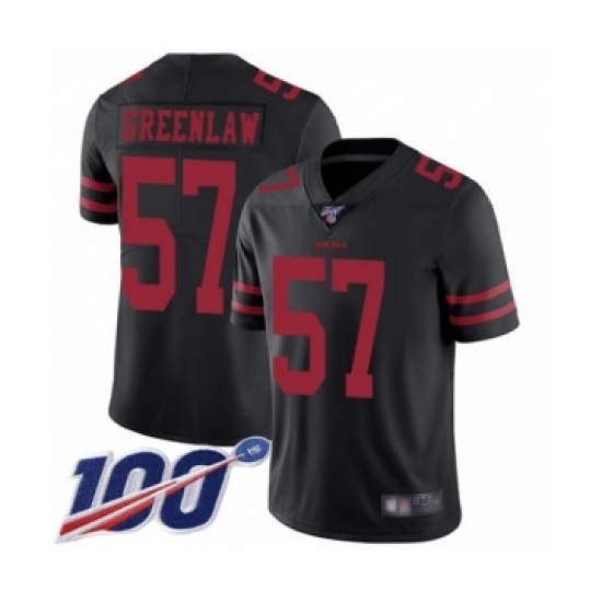 Youth San Francisco 49ers 57 Dre Greenlaw Black Vapor Untouchable Limited Player 100th Season Football Jersey