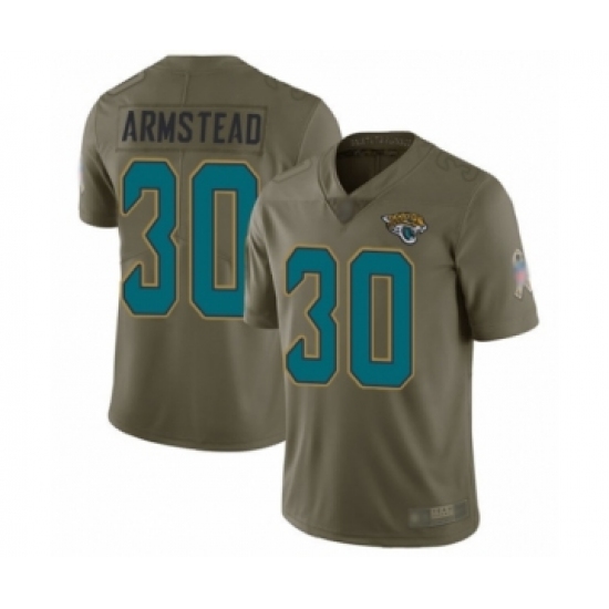 Men's Jacksonville Jaguars 30 Ryquell Armstead Limited Olive 2017 Salute to Service Football Jersey