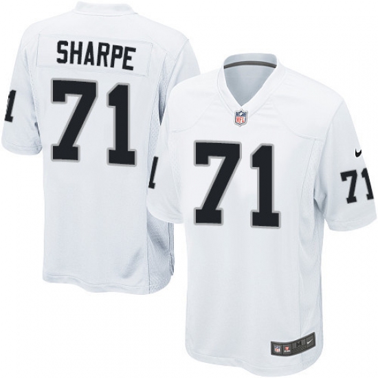Men's Nike Oakland Raiders 71 David Sharpe Game White NFL Jersey