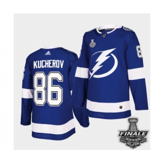 Men's Adidas Lightning 86 Nikita Kucherov Blue Authentic 2021 Stanley Cup Jersey