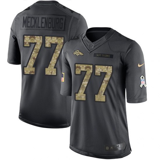 Youth Nike Denver Broncos 77 Karl Mecklenburg Limited Black 2016 Salute to Service NFL Jersey