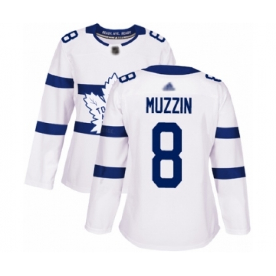 Women's Toronto Maple Leafs 8 Jake Muzzin Authentic White 2018 Stadium Series Hockey Jersey