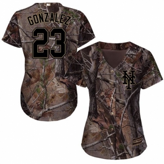 Women's Majestic New York Mets 23 Adrian Gonzalez Authentic Camo Realtree Collection Flex Base MLB Jersey
