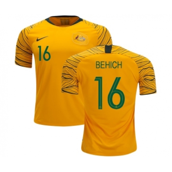 Australia 16 Behich Home Soccer Country Jersey