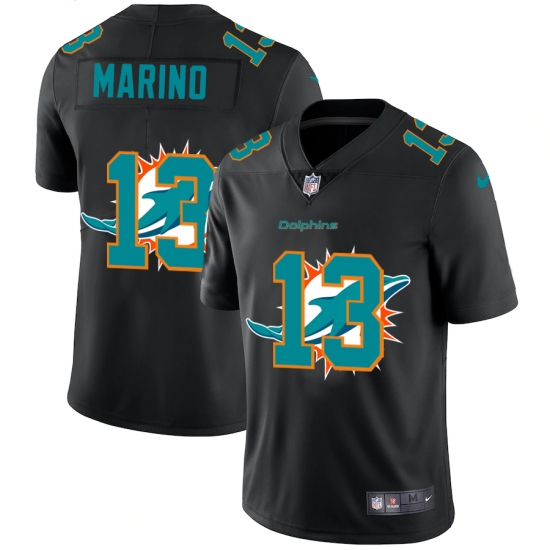 Men's Miami Dolphins 13 Dan Marino Black Nike Black Shadow Edition Limited Jersey