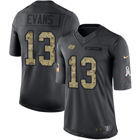 Men's Nike Tampa Bay Buccaneers 13 Mike Evans Limited Black 2016 Salute to Service NFL Jersey