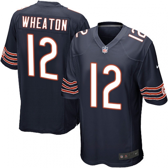 Men's Nike Chicago Bears 12 Markus Wheaton Game Navy Blue Team Color NFL Jersey