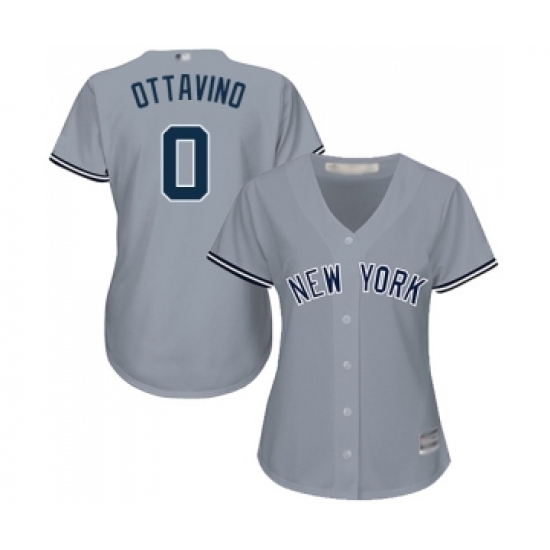 Women's New York Yankees 0 Adam Ottavino Authentic Grey Road Baseball Jersey