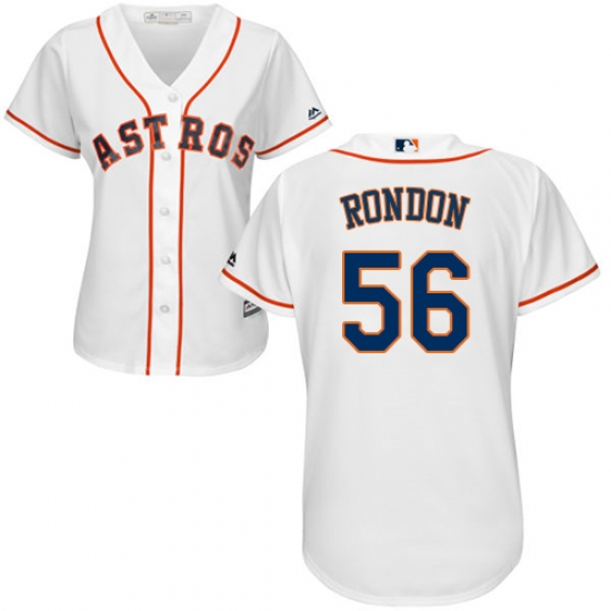 Women's Majestic Houston Astros 56 Hector Rondon Replica White Home Cool Base MLB Jersey