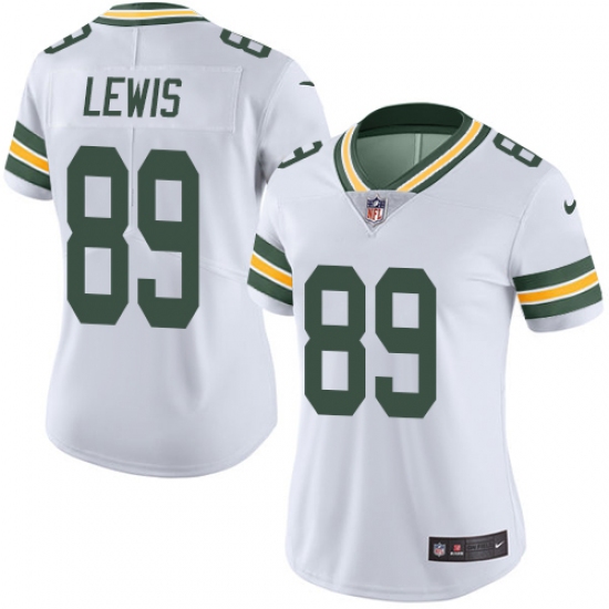 Women's Nike Green Bay Packers 89 Marcedes Lewis White Vapor Untouchable Limited Player NFL Jersey