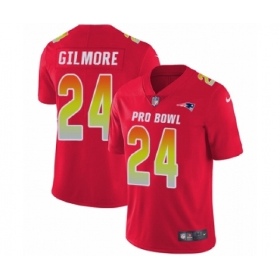 Youth Nike New England Patriots 24 Stephon Gilmore Limited Red AFC 2019 Pro Bowl NFL Jersey