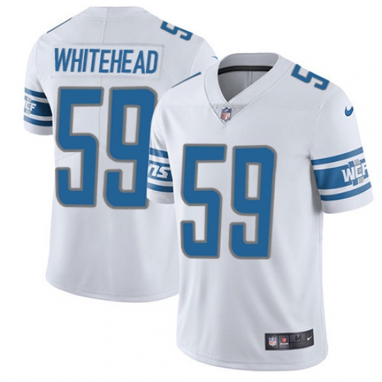 Men's Nike Detroit Lions 59 Tahir Whitehead Elite White NFL Jersey