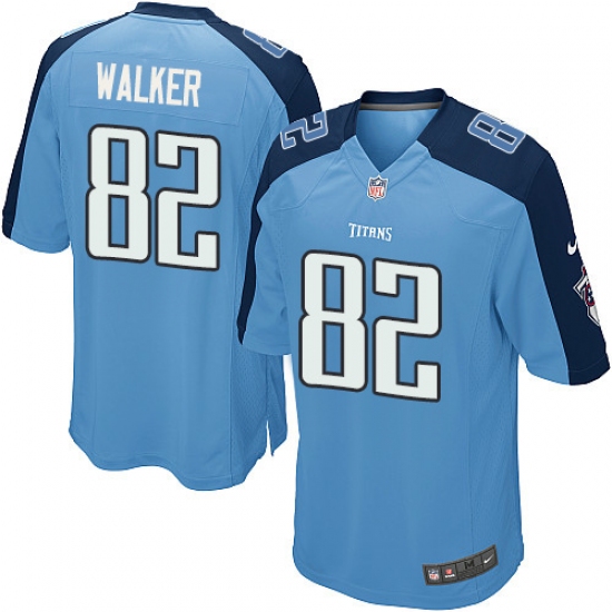 Men's Nike Tennessee Titans 82 Delanie Walker Game Light Blue Team Color NFL Jersey