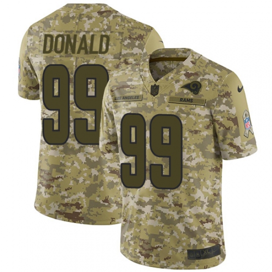 Youth Nike Los Angeles Rams 99 Aaron Donald Limited Camo 2018 Salute to Service NFL Jersey