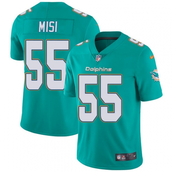 Youth Nike Miami Dolphins 55 Koa Misi Elite Aqua Green Team Color NFL Jersey