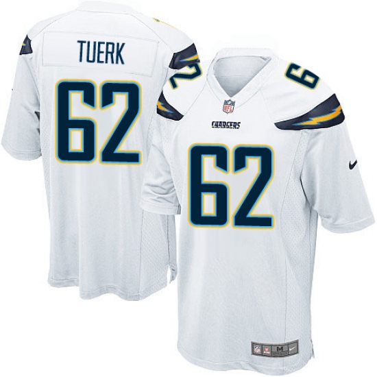 Men's Nike Los Angeles Chargers 62 Max Tuerk Game White NFL Jersey