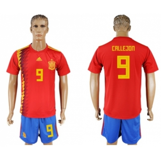 Spain 9 Callejon Home Soccer Country Jersey