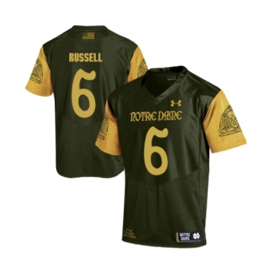 Notre Dame Fighting Irish 6 KeiVarae Russell Olive Green College Football Jersey