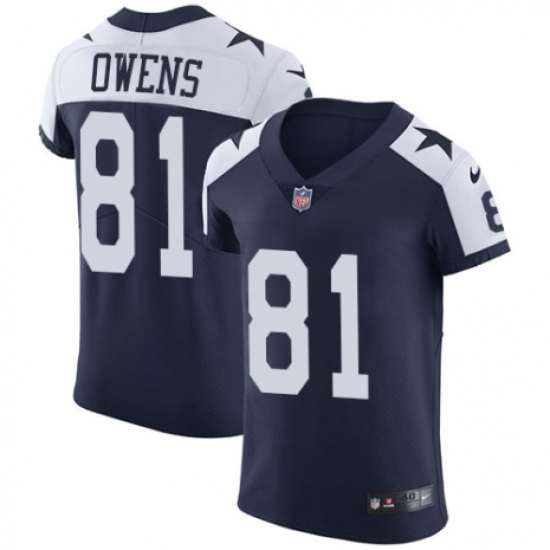 Men's Nike Dallas Cowboys 81 Terrell Owens Navy Blue Alternate Vapor Untouchable Elite Player NFL Jersey