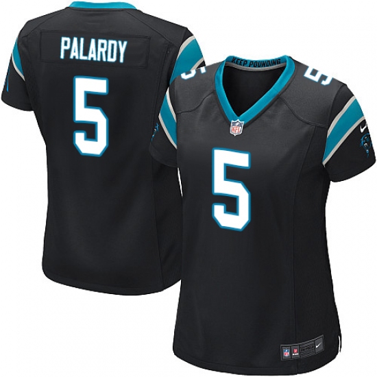 Women's Nike Carolina Panthers 5 Michael Palardy Game Black Team Color NFL Jersey