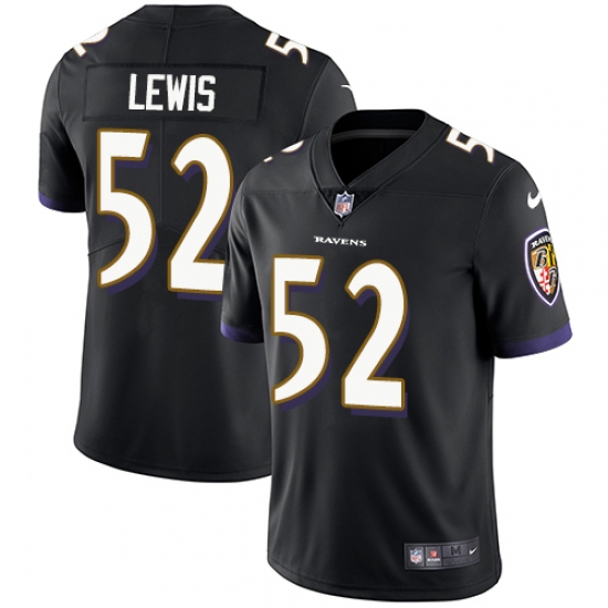 Men's Nike Baltimore Ravens 52 Ray Lewis Black Alternate Vapor Untouchable Limited Player NFL Jersey