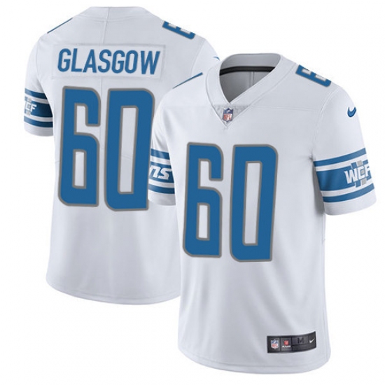 Men's Nike Detroit Lions 60 Graham Glasgow Elite White NFL Jersey