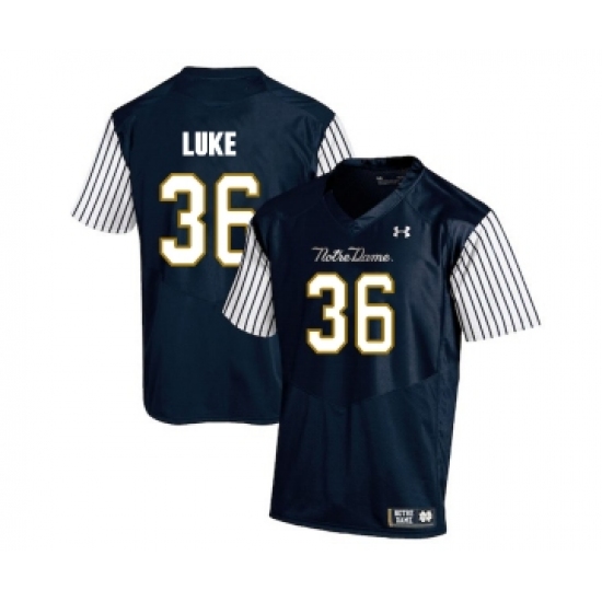 Notre Dame Fighting Irish 36 Cole Luke Navy College Football Jersey