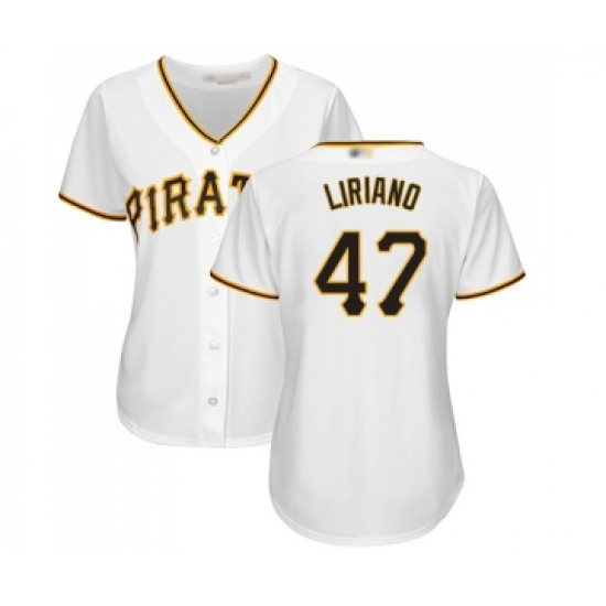 Women's Pittsburgh Pirates 47 Francisco Liriano Replica White Home Cool Base Baseball Jersey
