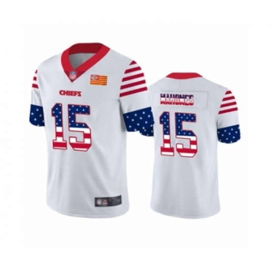 Men's Kansas City Chiefs 15 Patrick Mahomes Limited White Independence Day Football Jersey