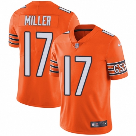 Men's Nike Chicago Bears 17 Anthony Miller Limited Orange Rush Vapor Untouchable NFL Jersey