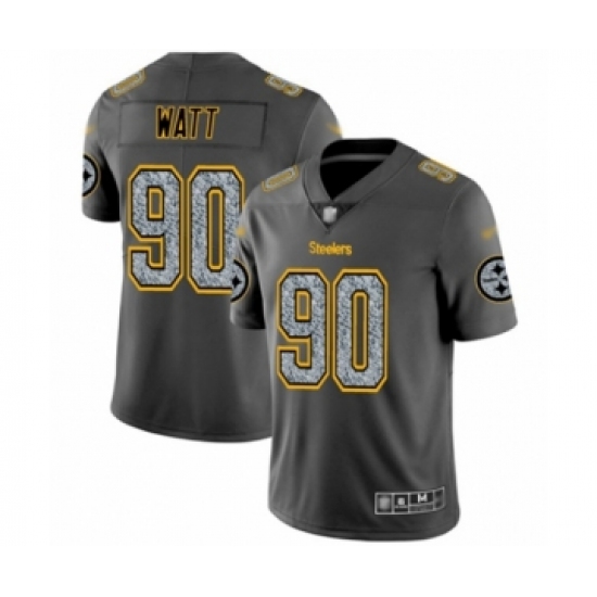 Men's Pittsburgh Steelers 90 T. J. Watt Limited Gray Static Fashion Football Jersey